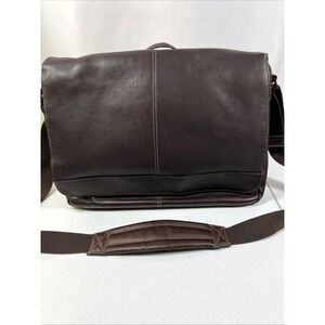 eBags Brown Crossbody Computer Messenger Travel Organizer Multi-Pocket Bag
